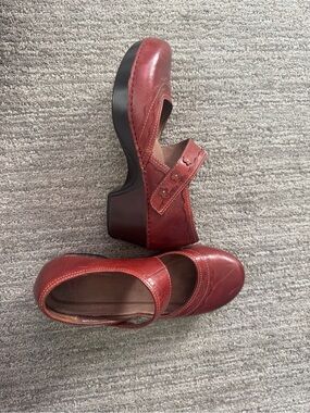 Dansko Red Mary Jane Clog Pumps